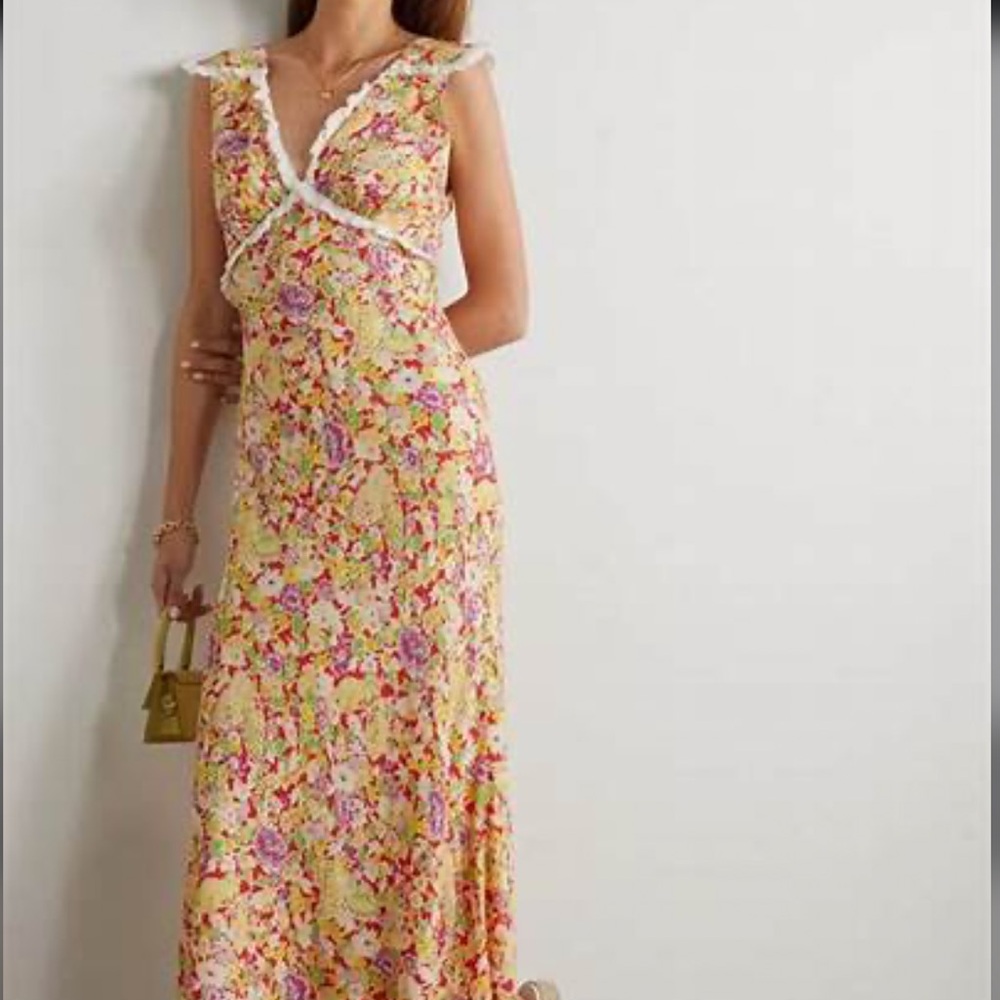 Rixo Storm chrochet trim dress